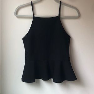 Black Spaghetti strap Peplum Top